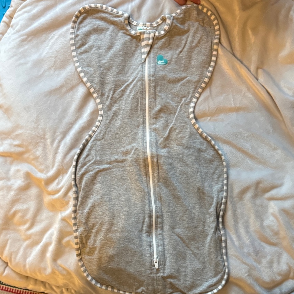Love to Dream Gray Swaddle with White Accents